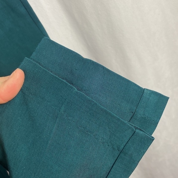 Anthropologie See U Soon Dark Tourquoise Green Tapered Linen Trouser Dress Pants - Picture 10 of 16